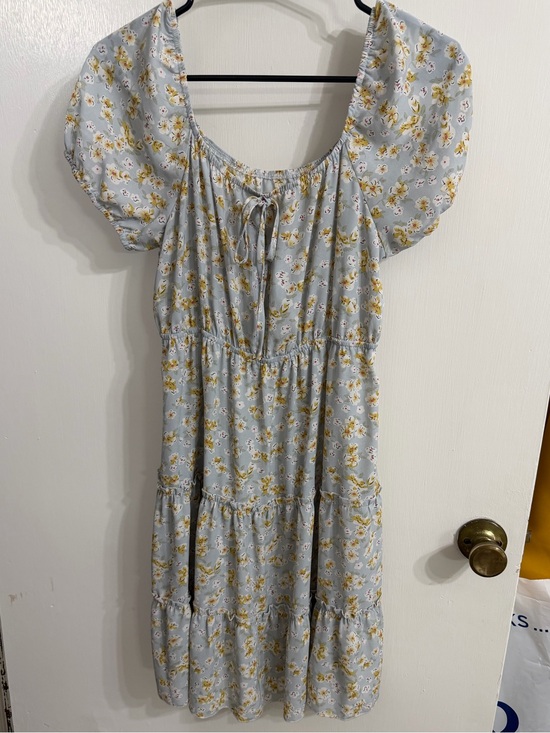 ROMWE Dresses & Skirts - ROMWE Pale Blue Floral Summer Mini Dress